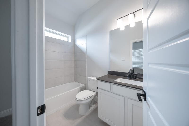 guest bathroom with soaking tub