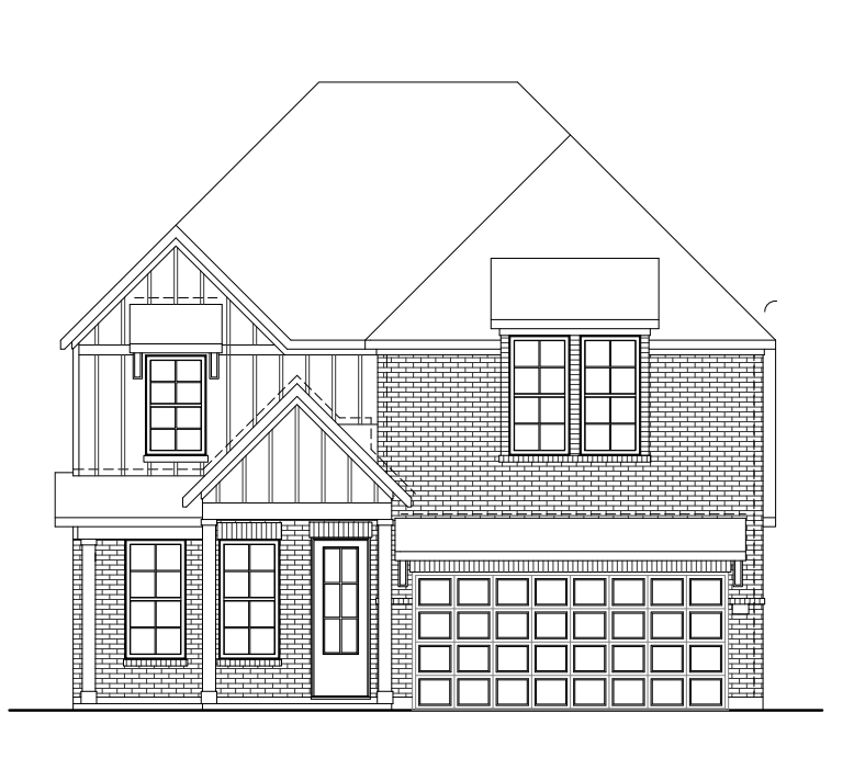 brick exterior with two car garage & windows