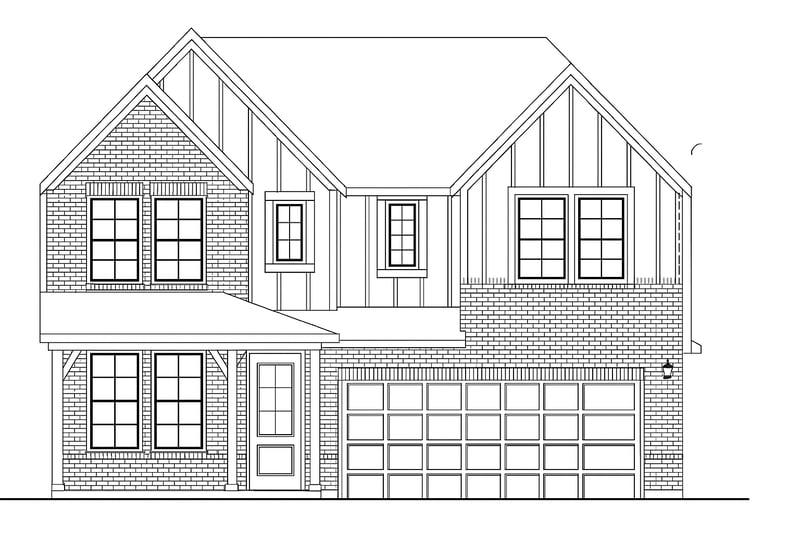 two-story brick exterior with covered porch