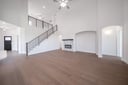spacious great room with two-story ceilings