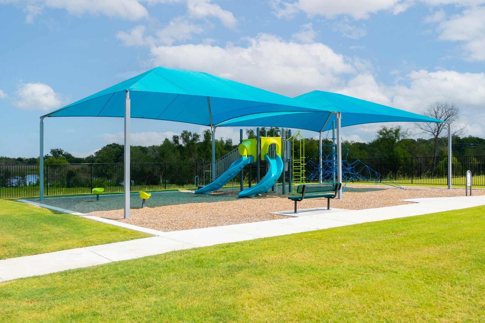 playground with blue cover