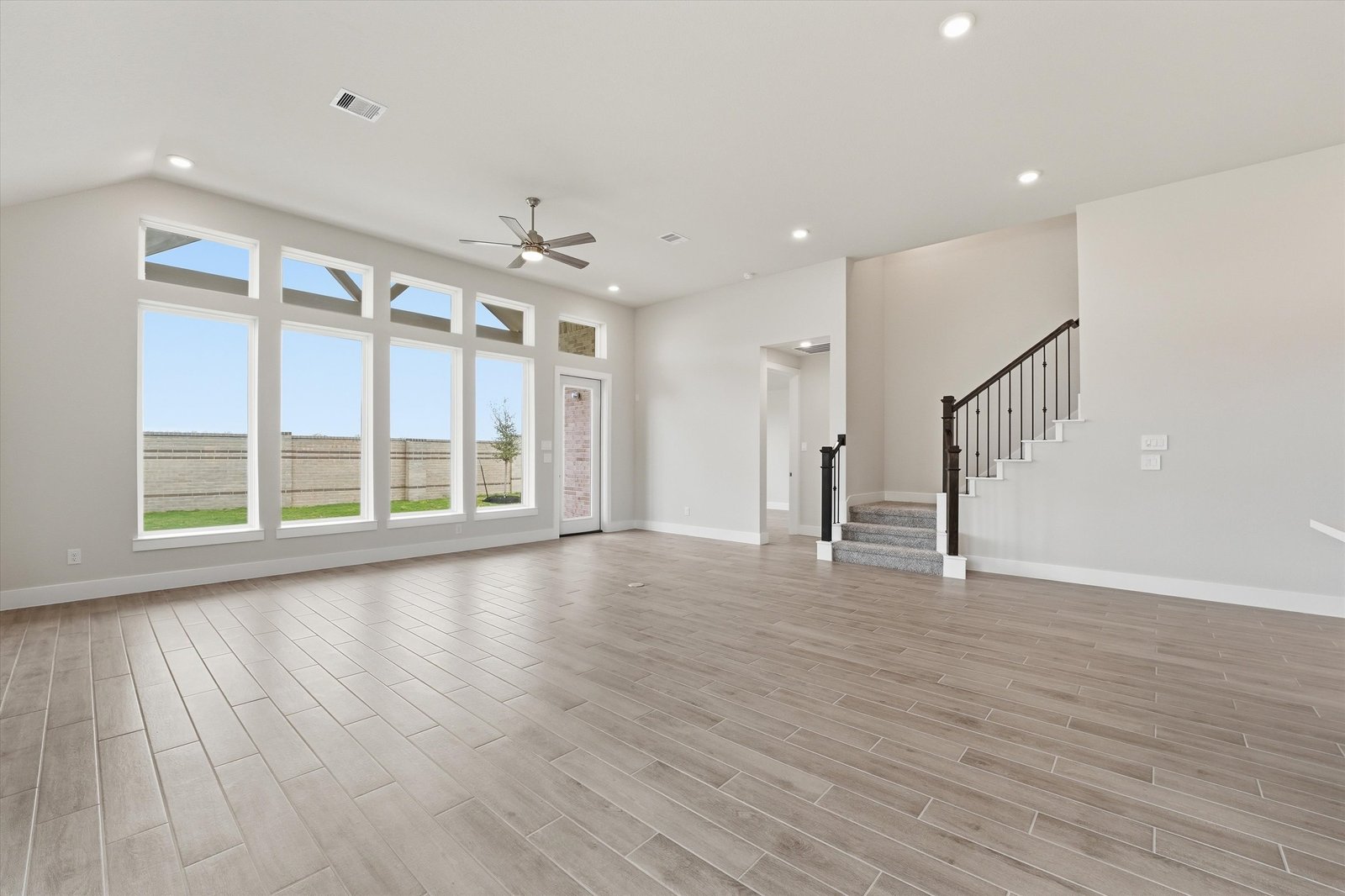 open great room with high ceilings