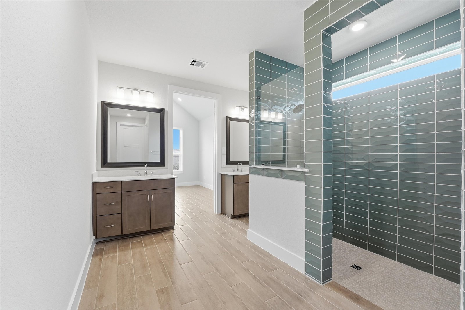 primary bathroom with walk-in shower