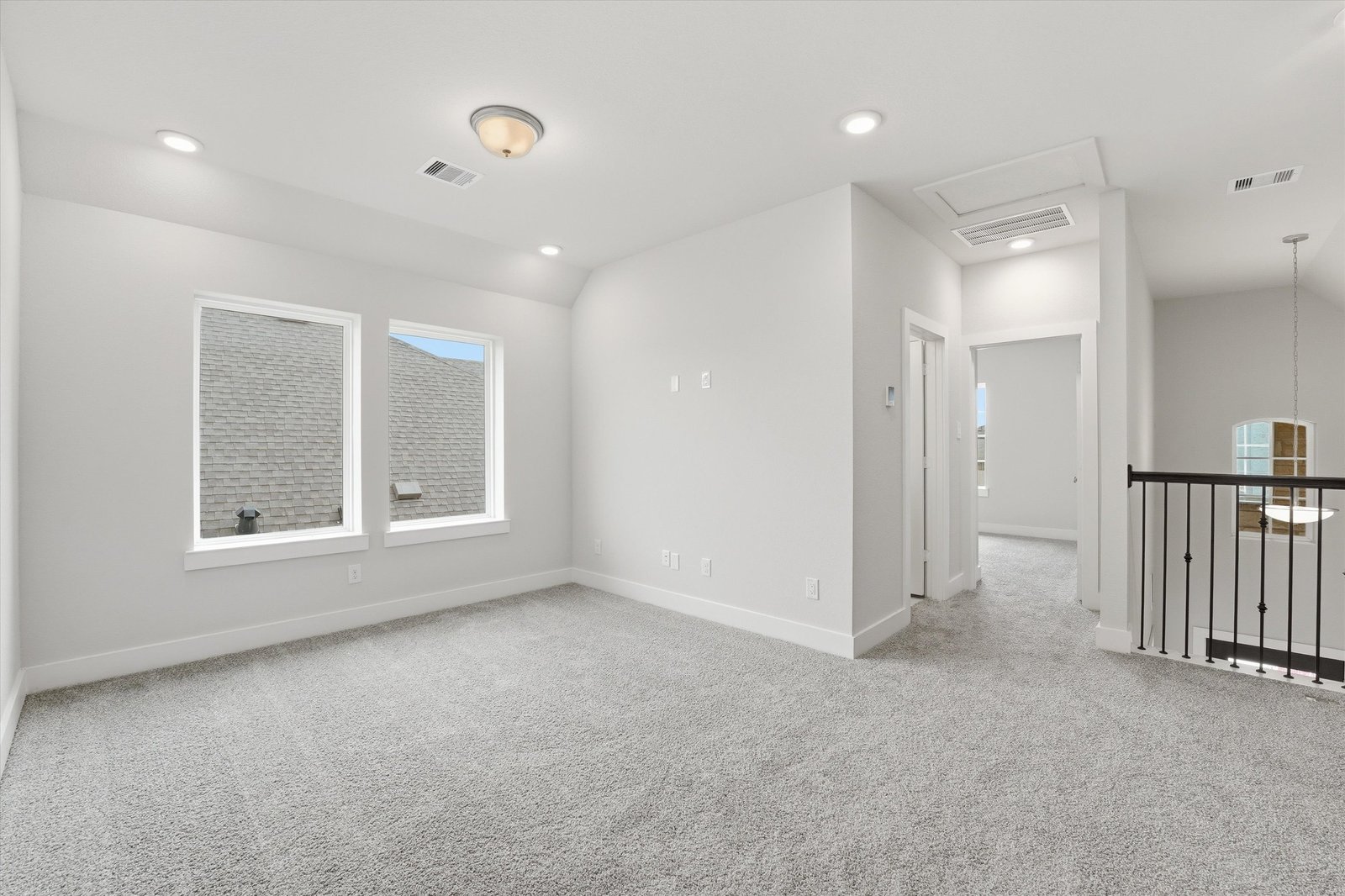 spacious loft with carpet