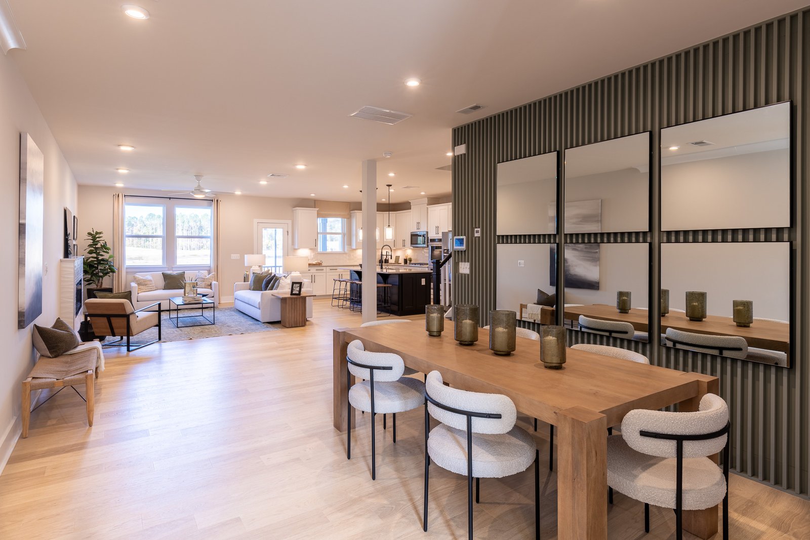 dining area with a statement wall