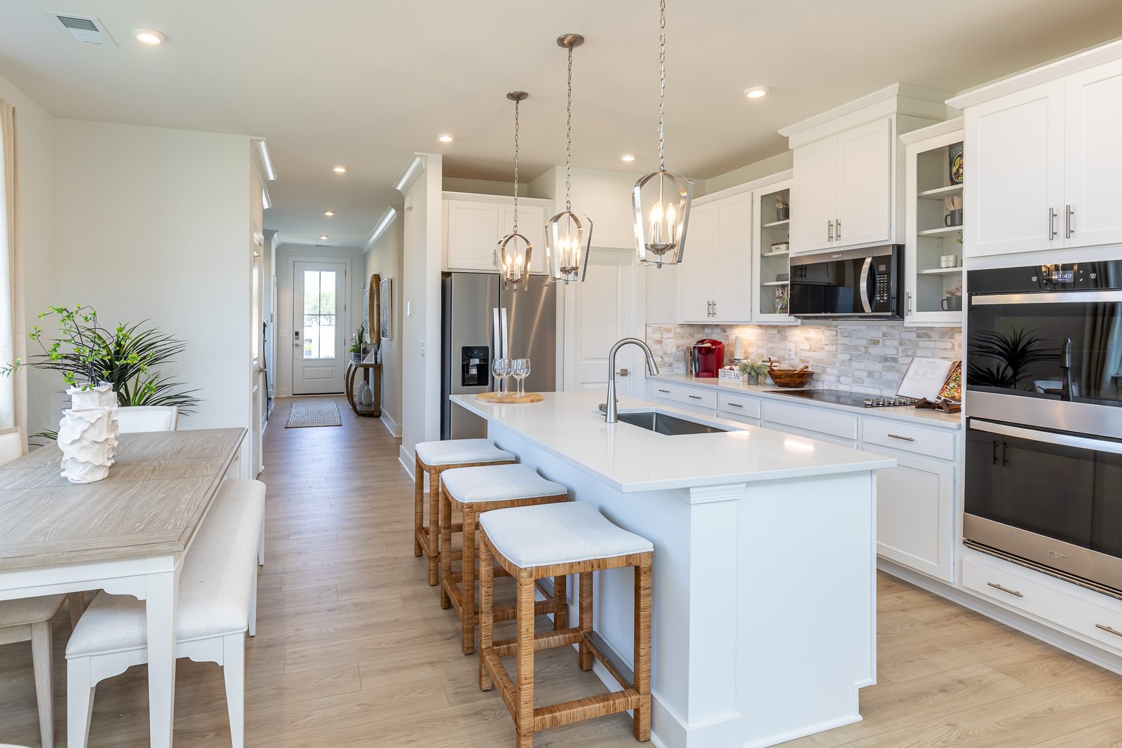 kitchen with a center island