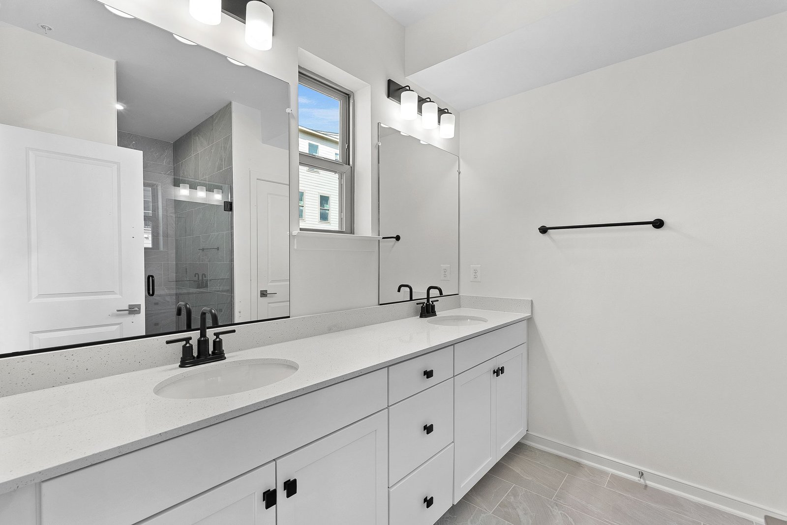 primary bathroom with two sinks