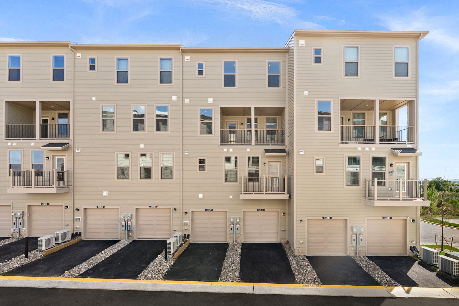 rear of building with one-car garages