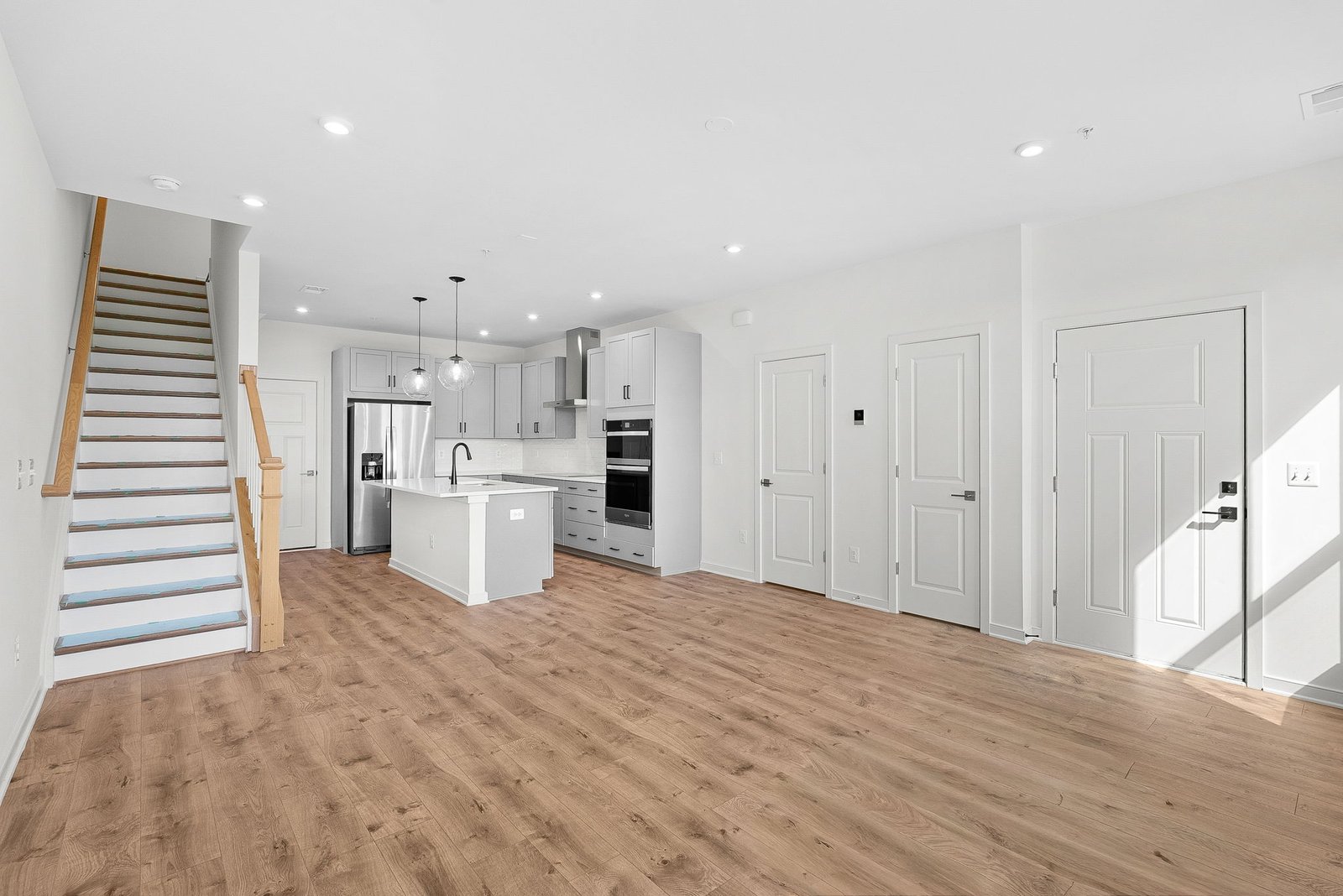 great room with view of kitchen