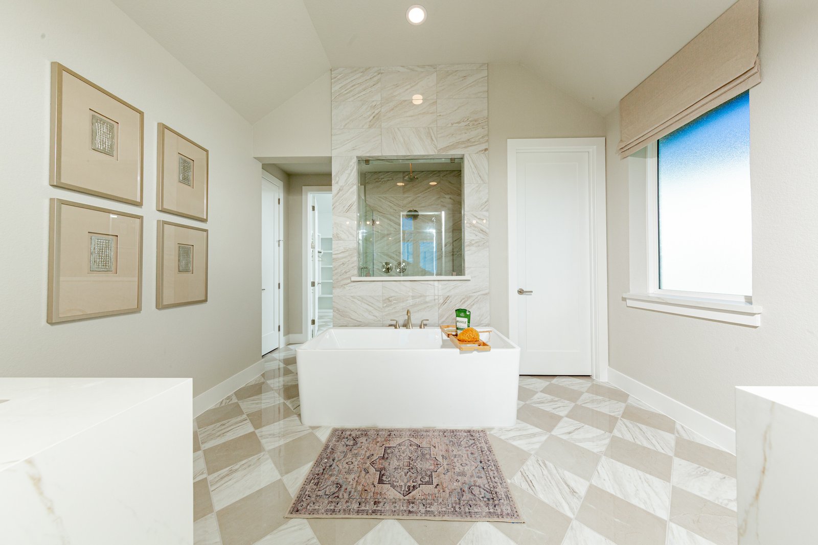 primary bathroom with soaking tub