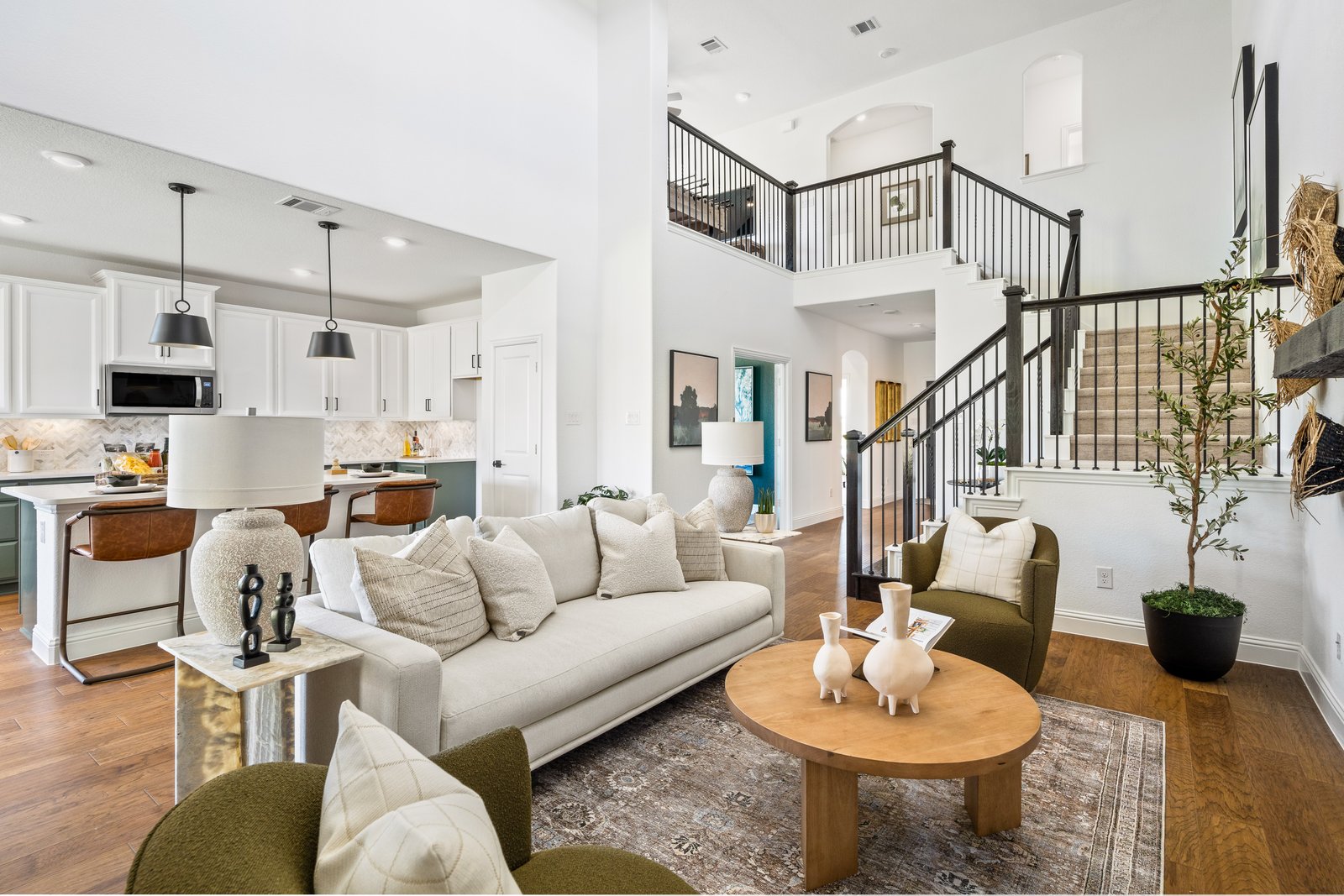 a virtual tour of a community surrounded by fields