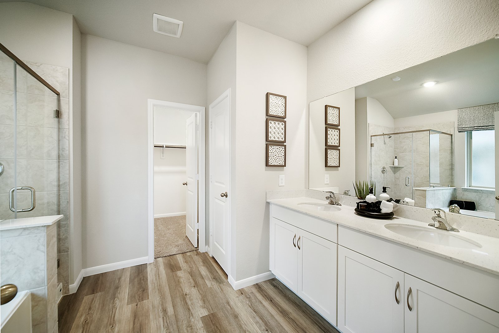 primary bathroom with double sinks