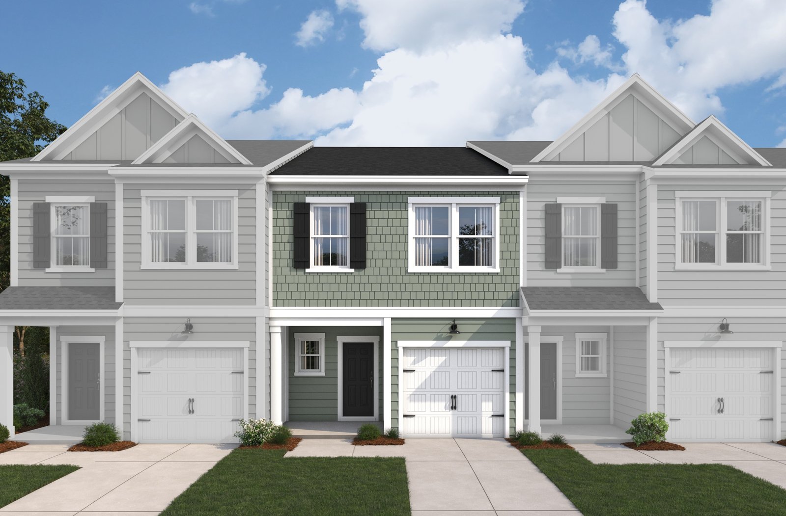 two-story townhome exterior