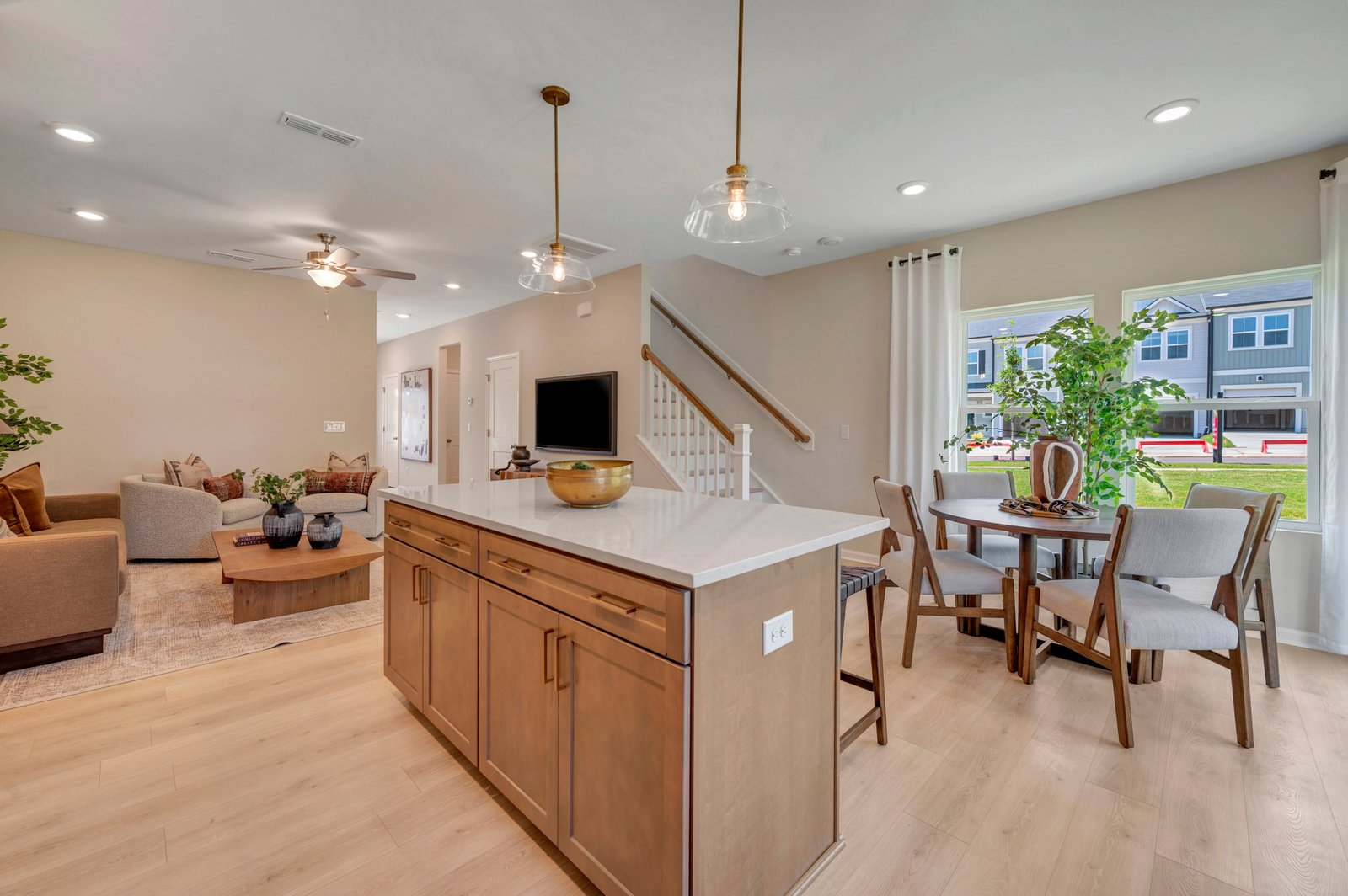 kitchen with a view of the great room