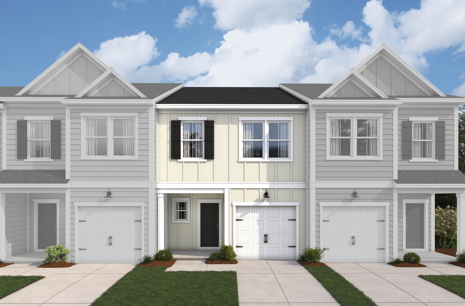 two-story townhome exterior