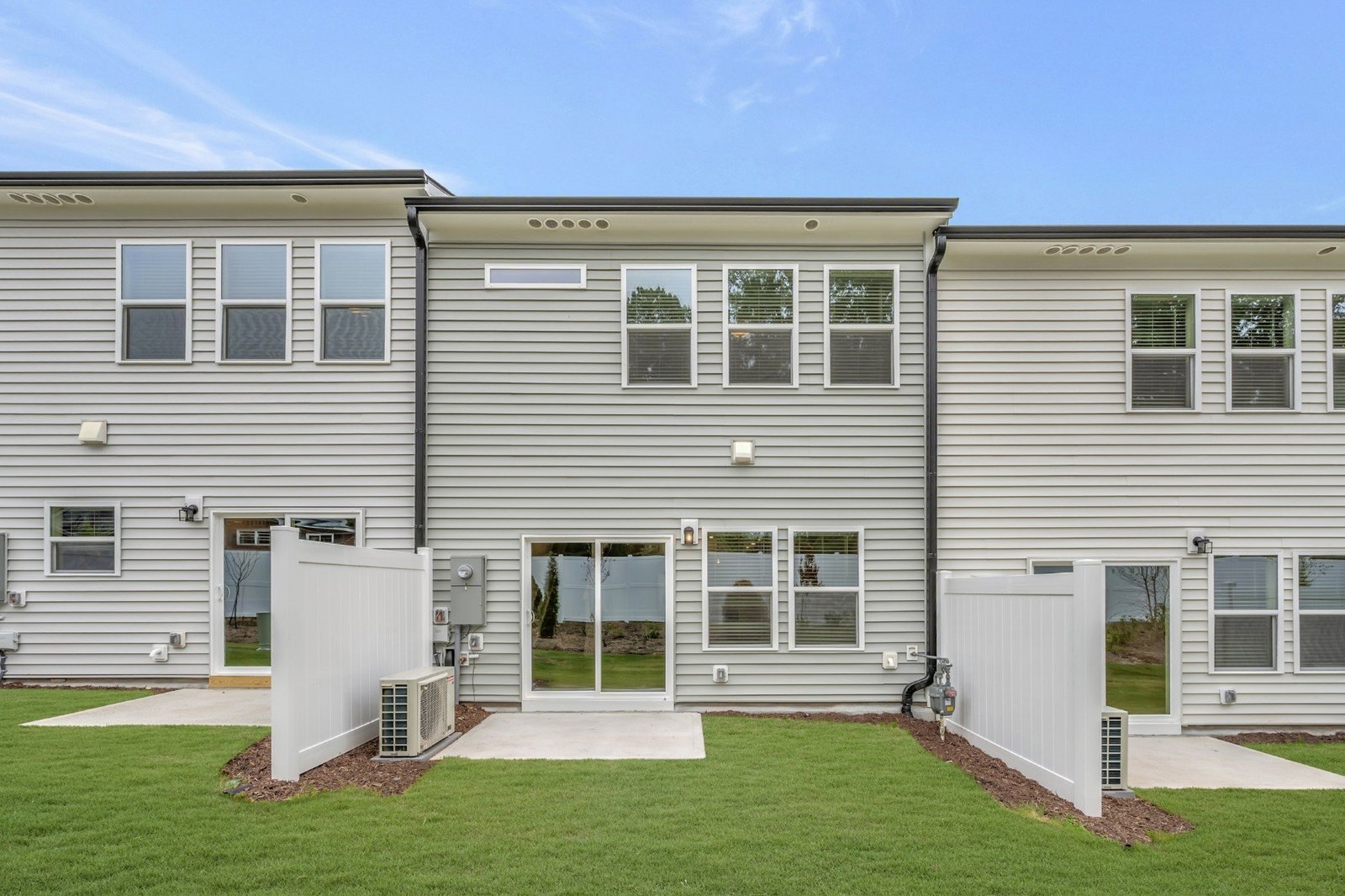 two-story townhome rear exterior