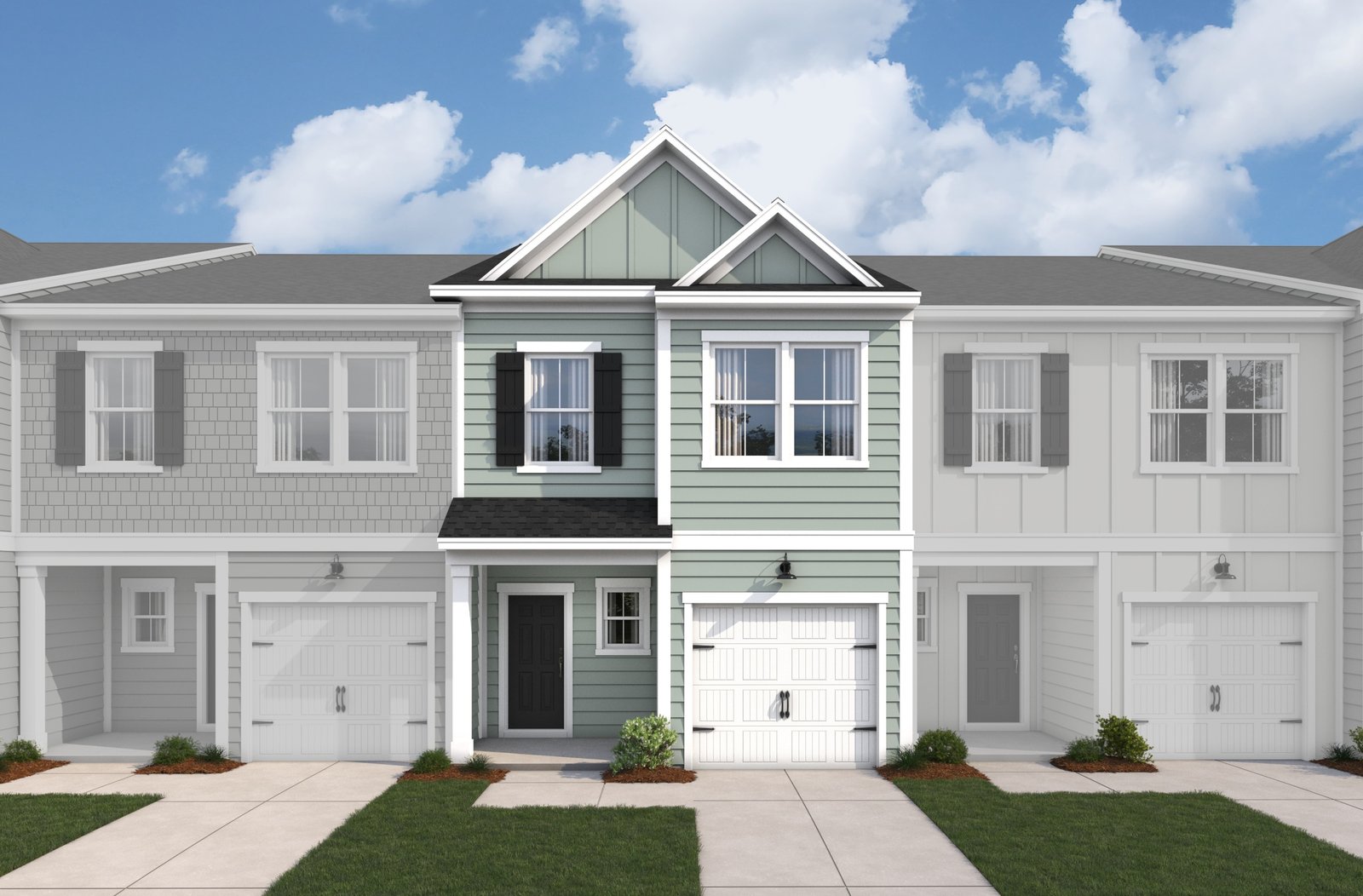 two-story townhome exterior