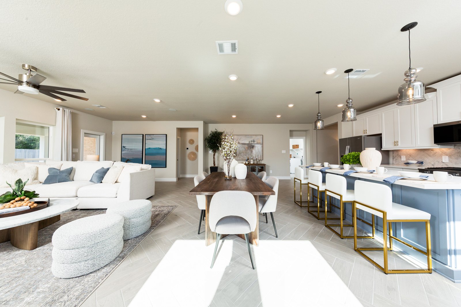 open dining area with hardwood flooring