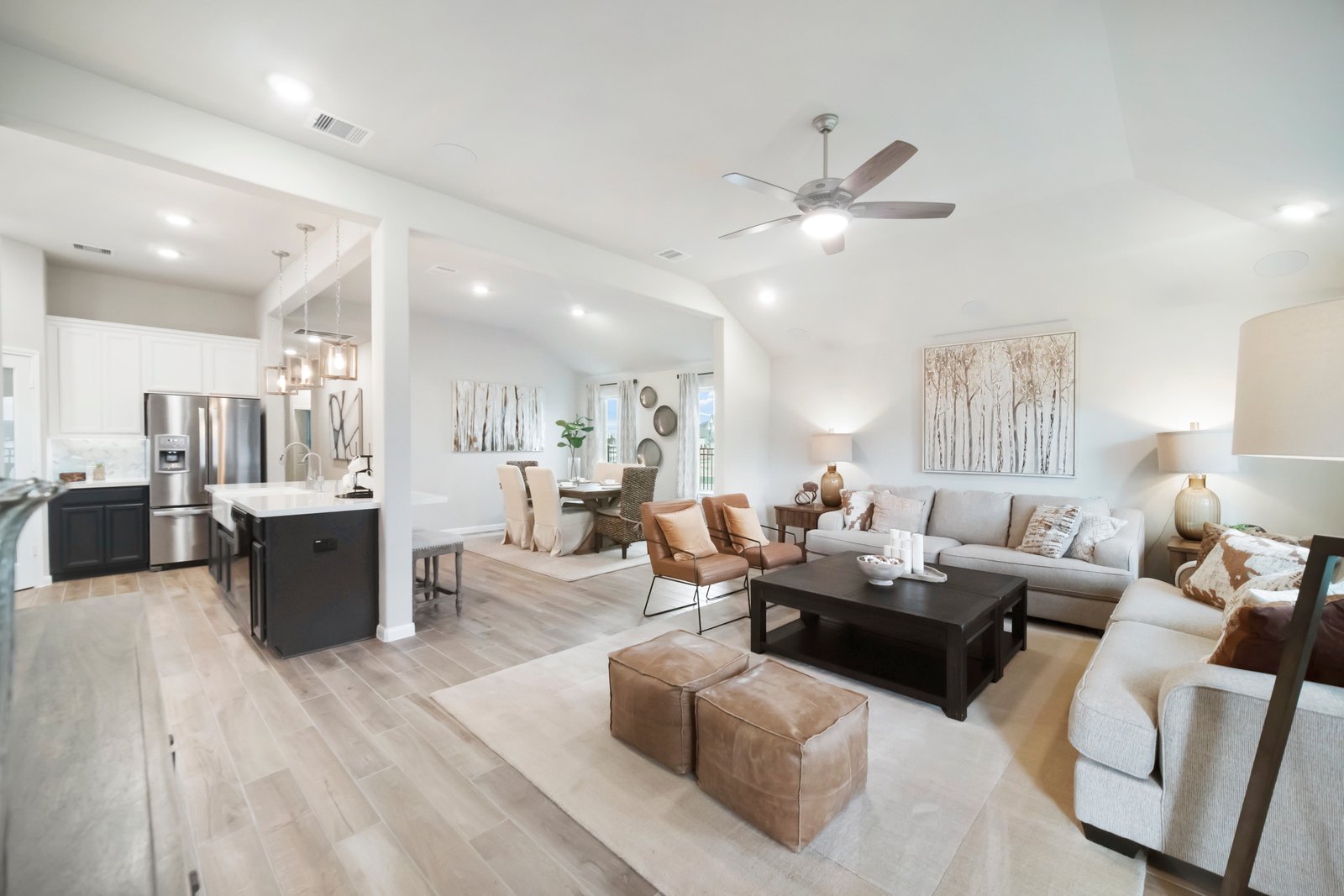 open great room with hardwood flooring