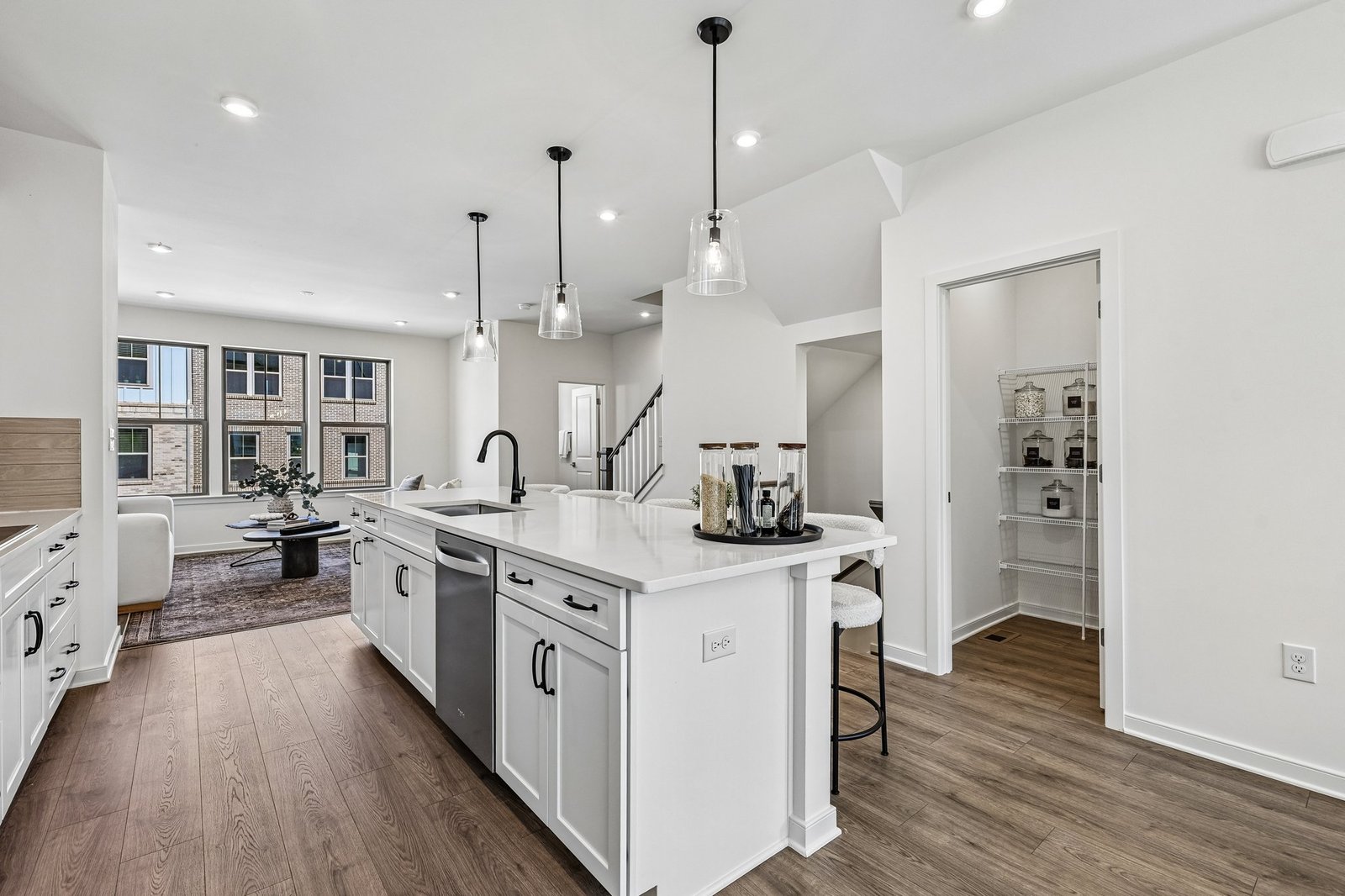 kitchen with a view of the great room