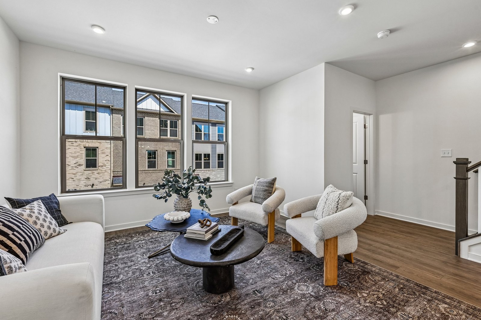 great room with access to the stairs
