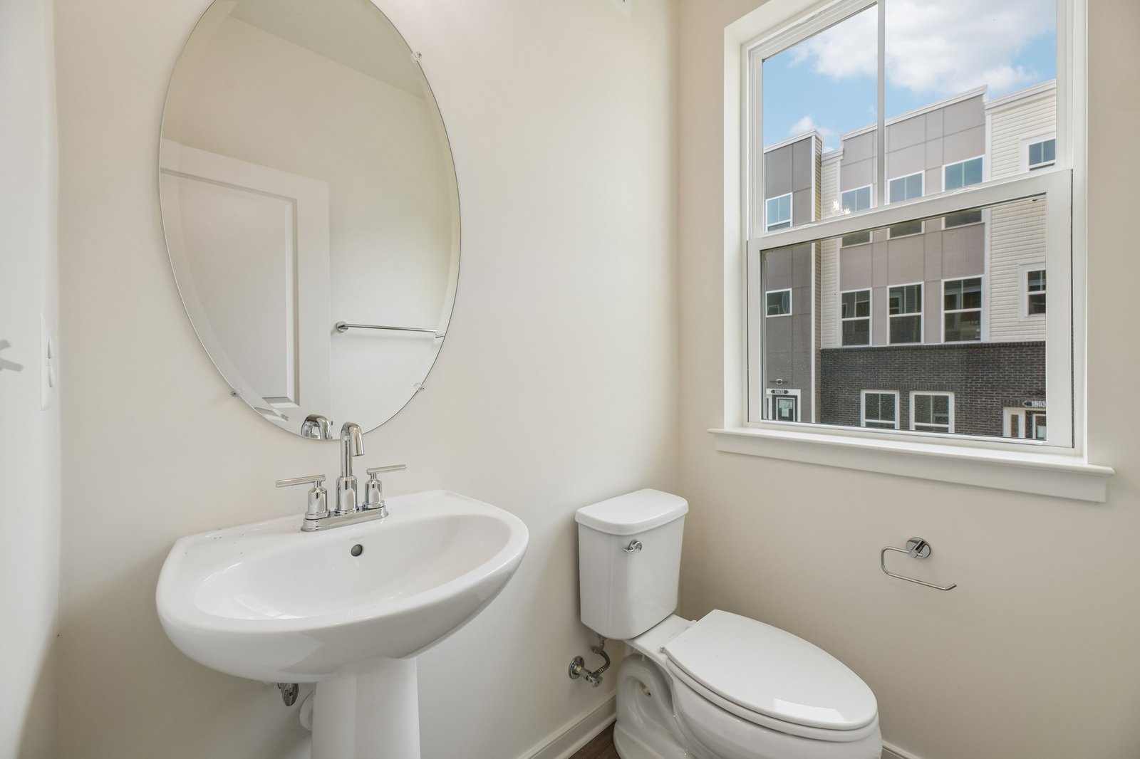 powder room with a window