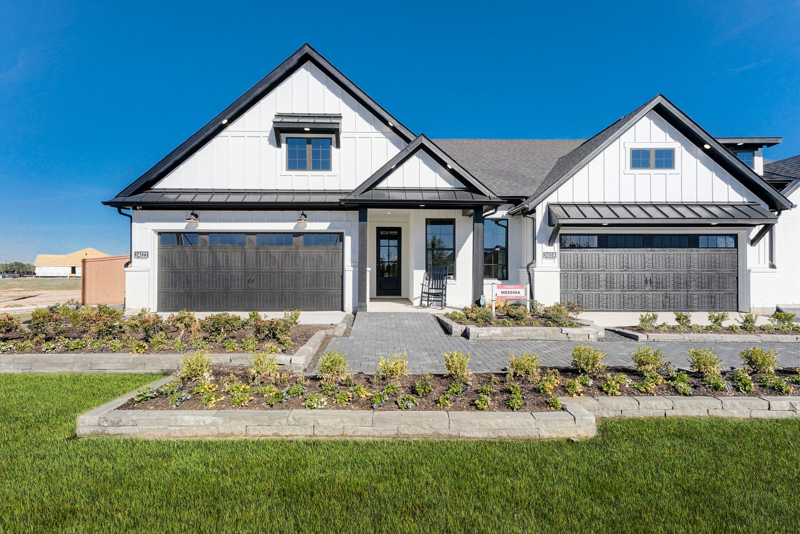 exterior of home with white and black accents