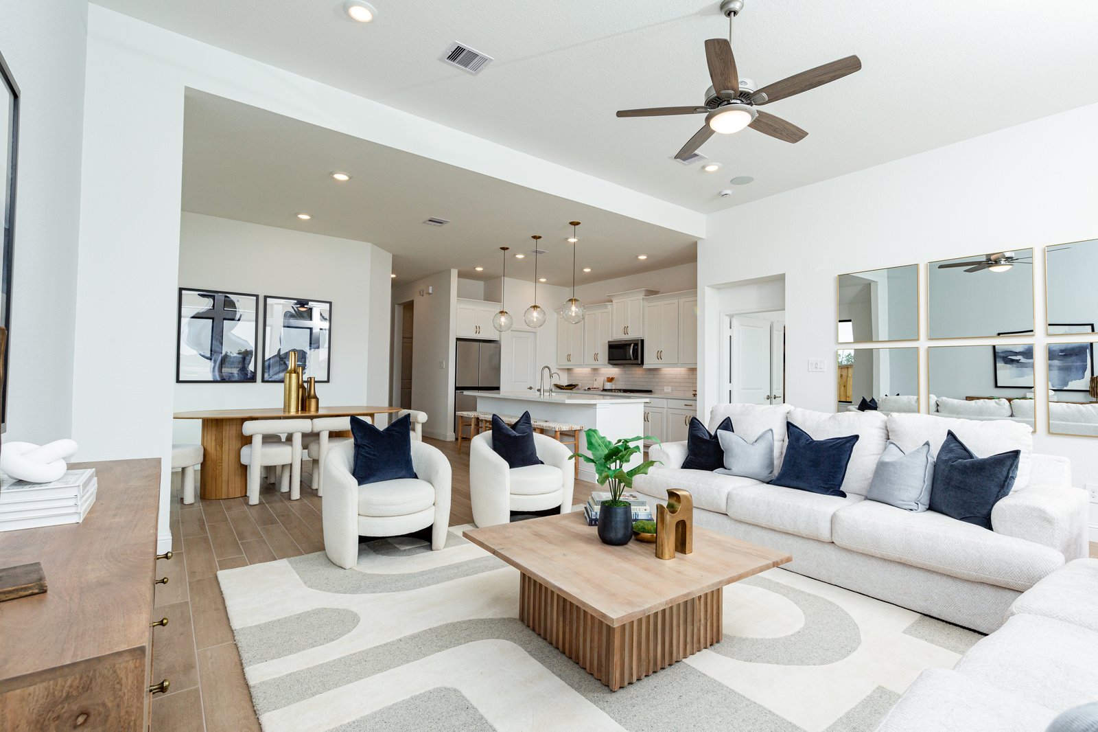 open great room with high ceilings
