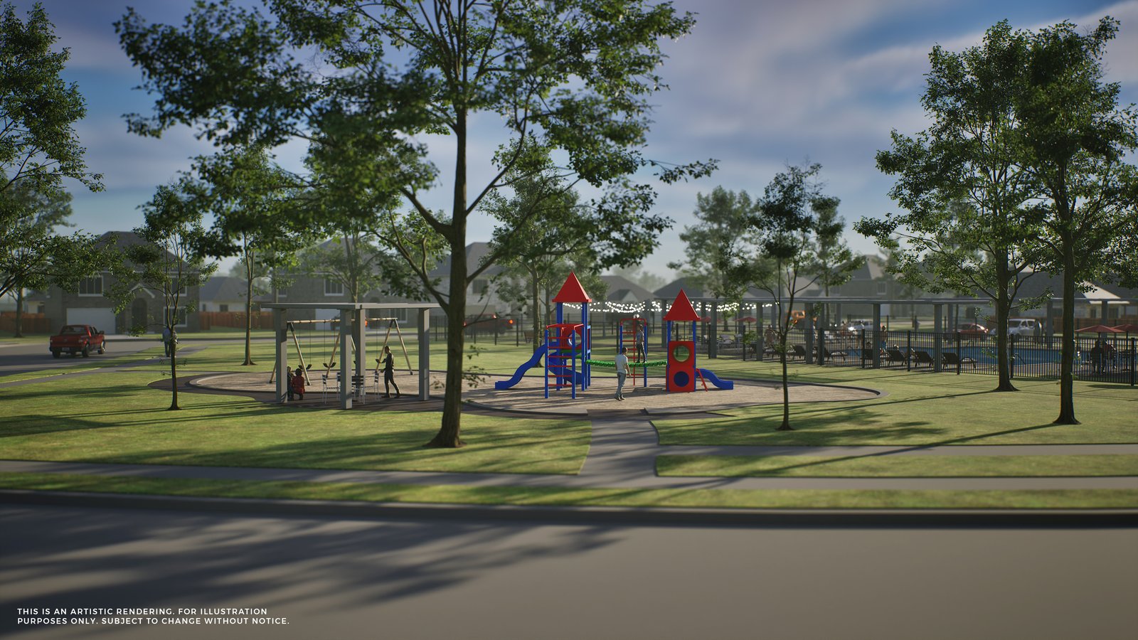 playground with swings and slides 