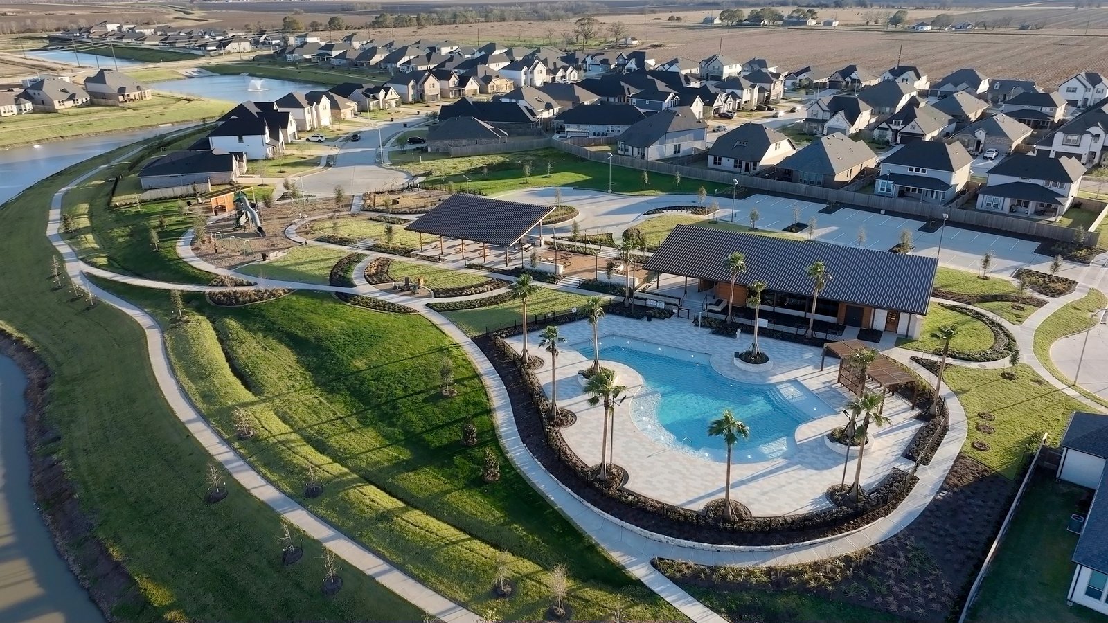 resort-style pool with playground