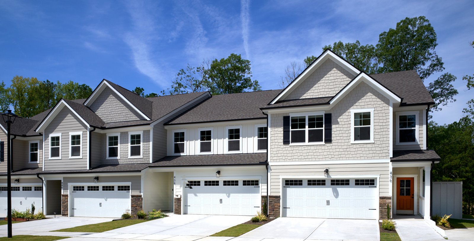two-story townhome building exterior