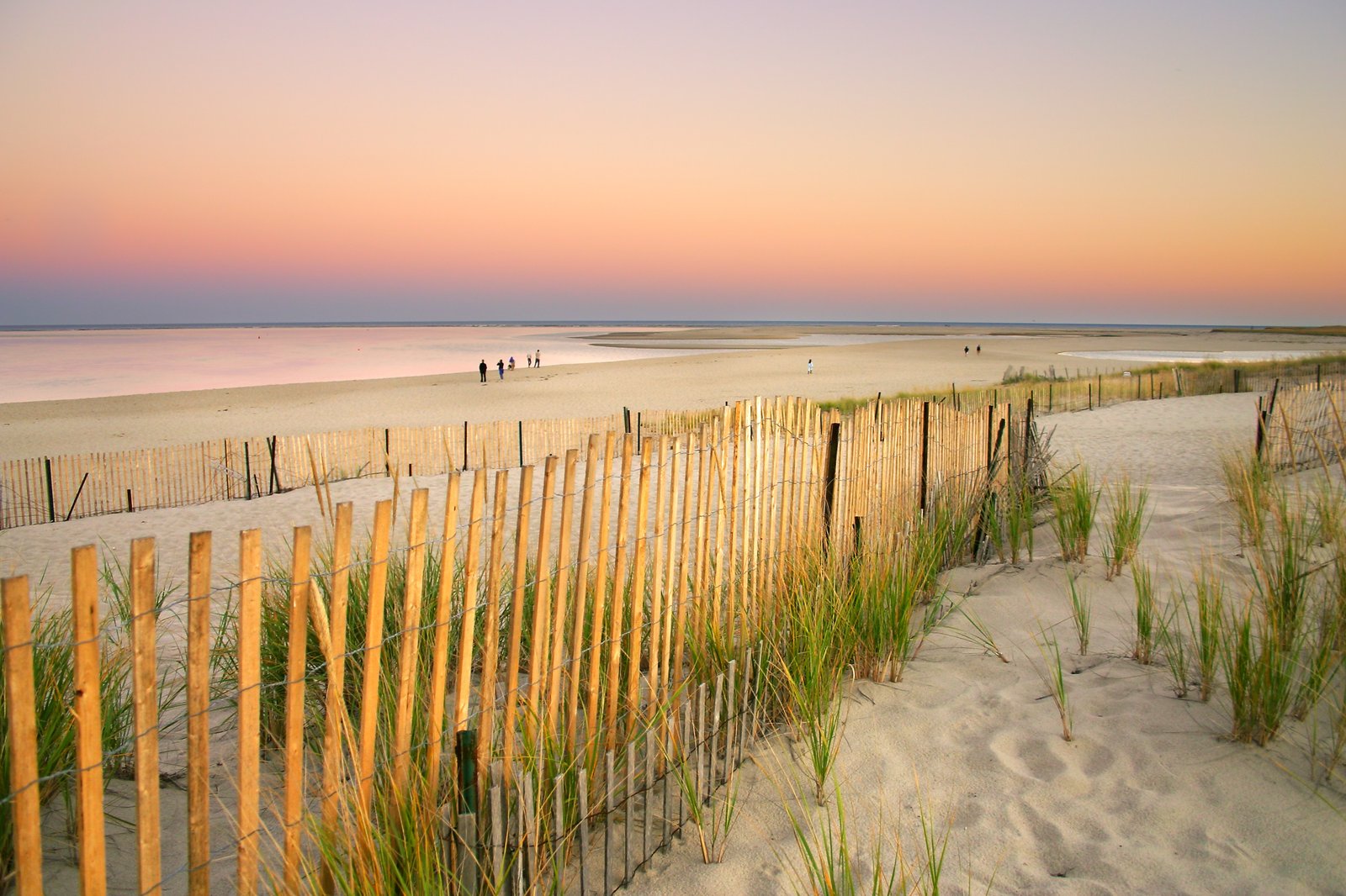 entryway to beach at sunset