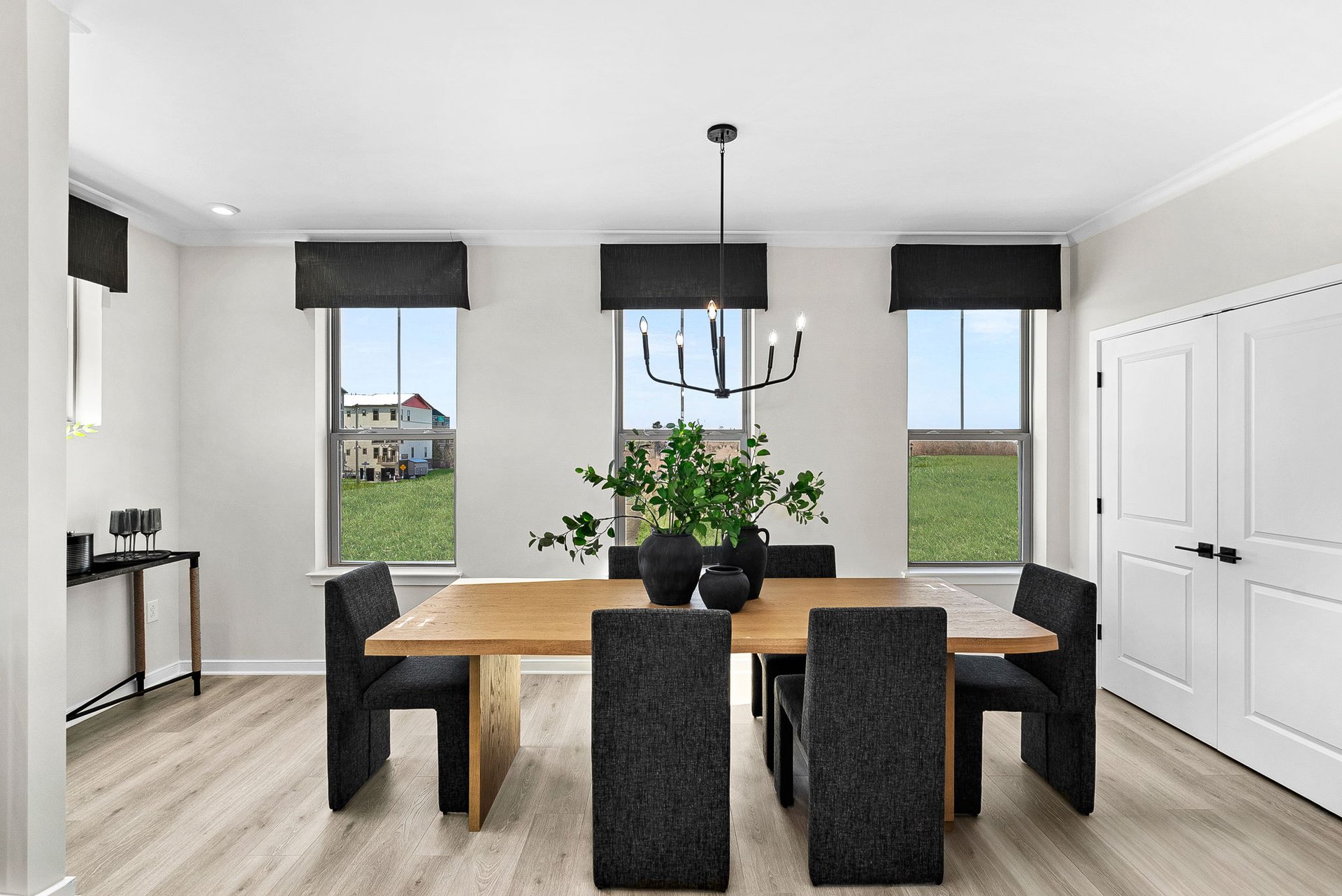 dining room with a table for six
