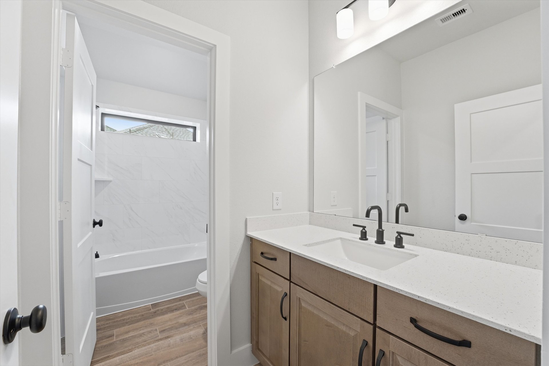 guest bathroom with soaking tub
