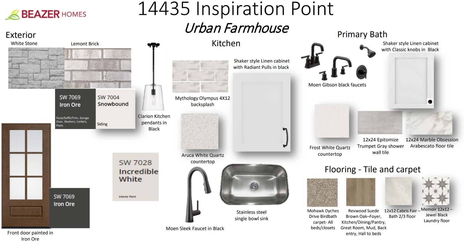 interior selections featuring pendant lighting & quartz countertops