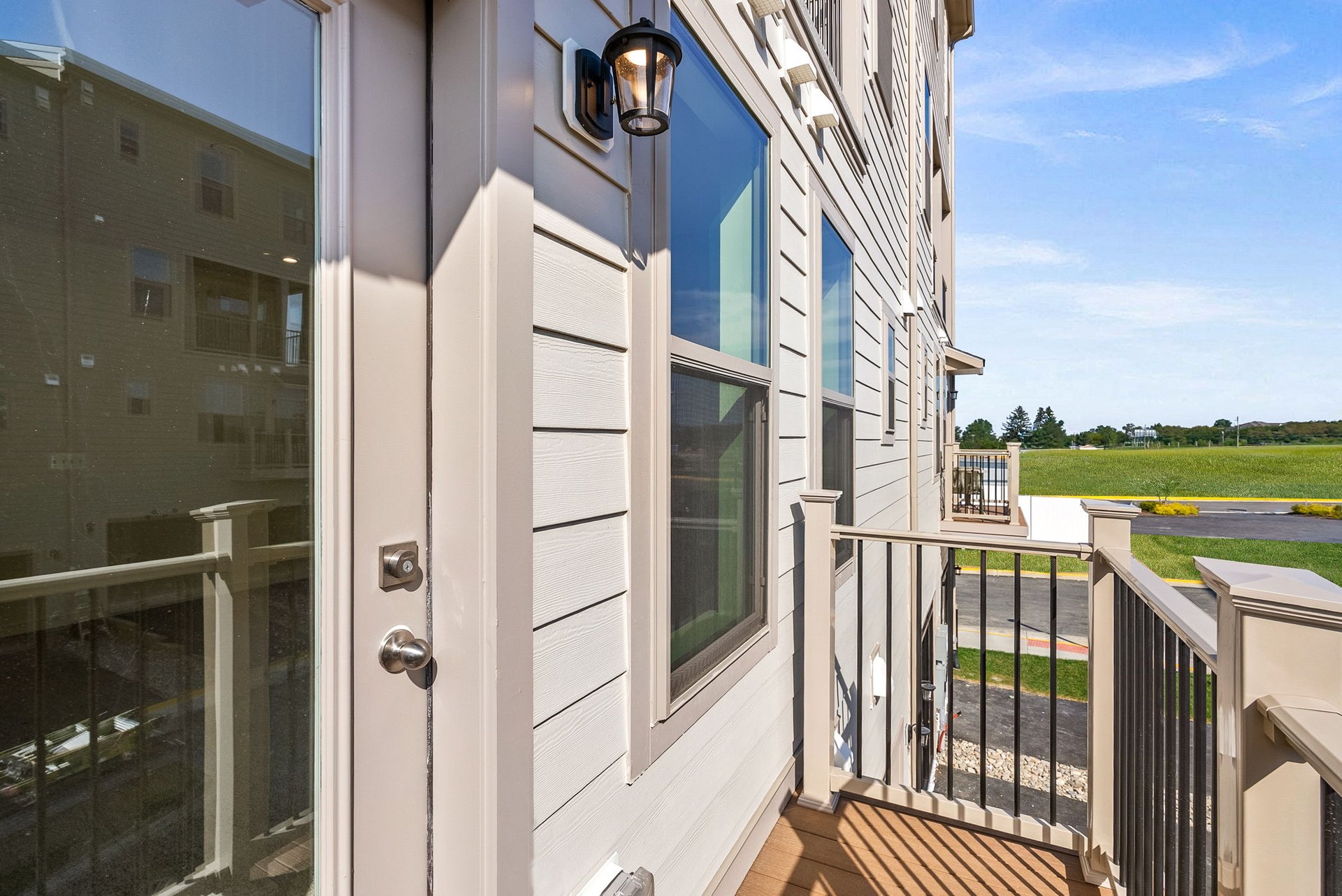 deck with view of community