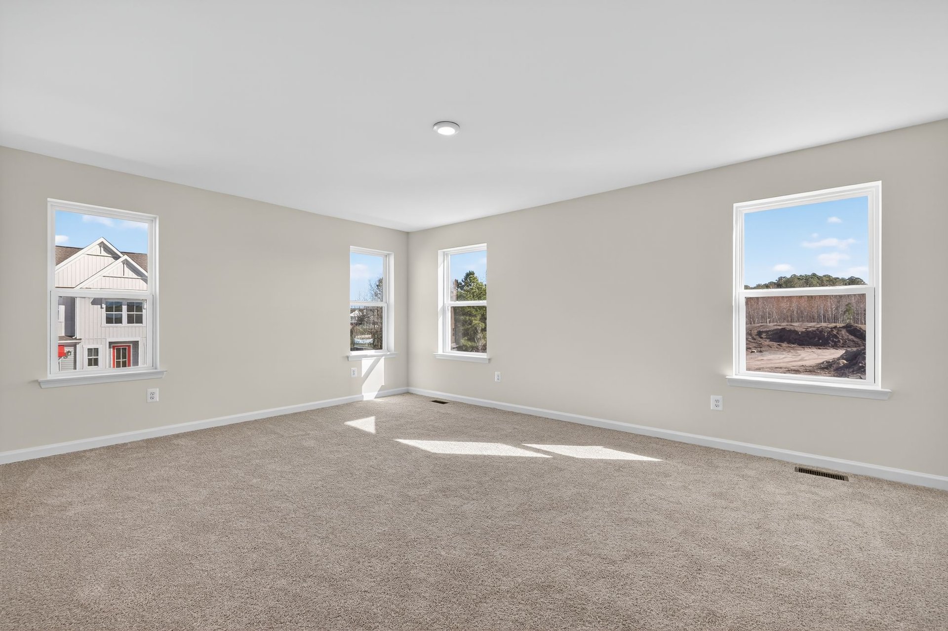 large primary suite with carpet
