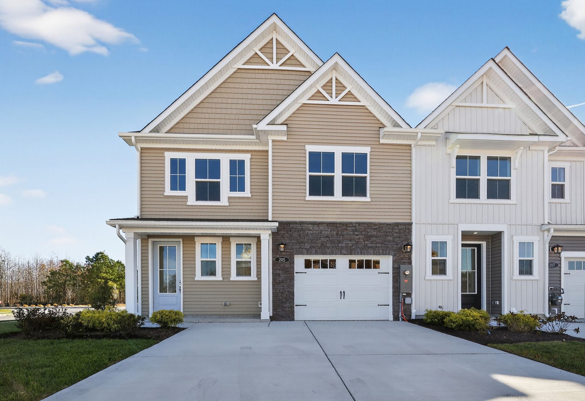 end-unit townhome exterior