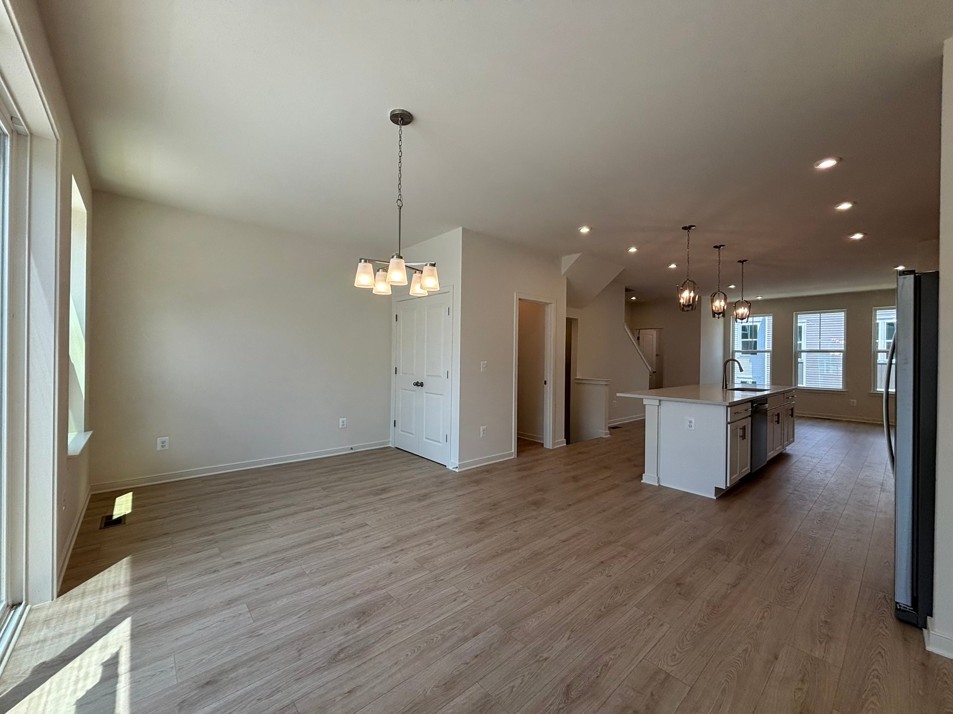 dining room with a chandelier