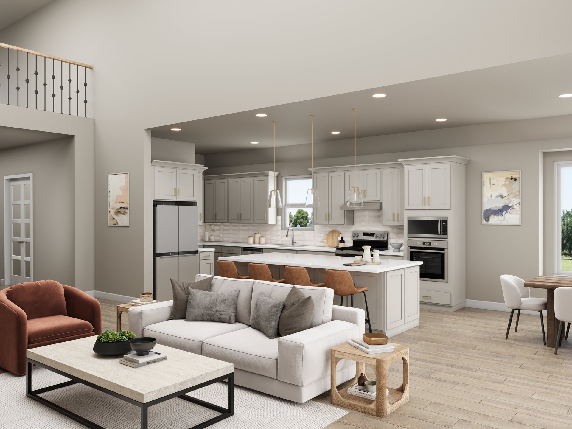 rendering of open kitchen