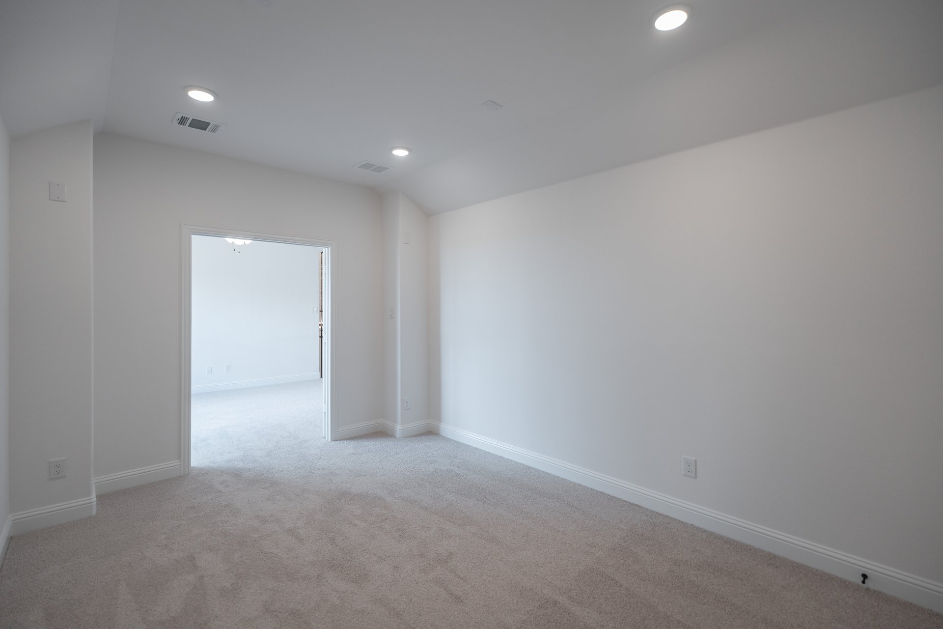 media room with carpet and recessed lights