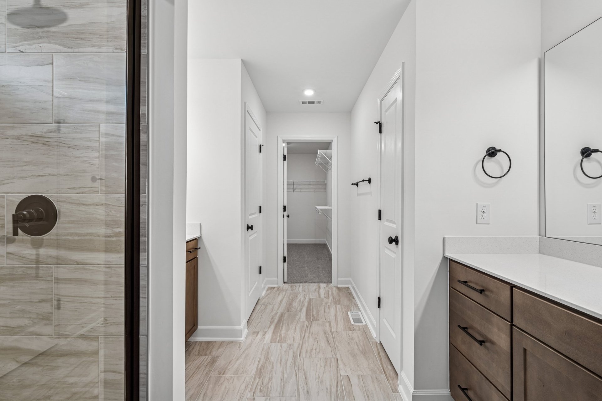 primary bathroom with oversized shower