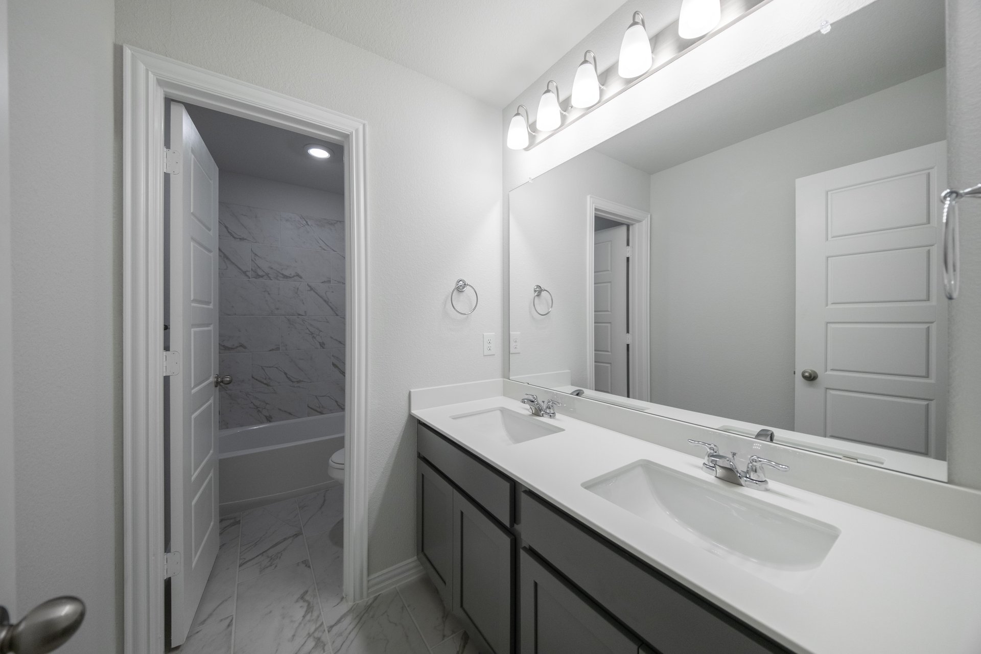 guest bathroom with soaking tub