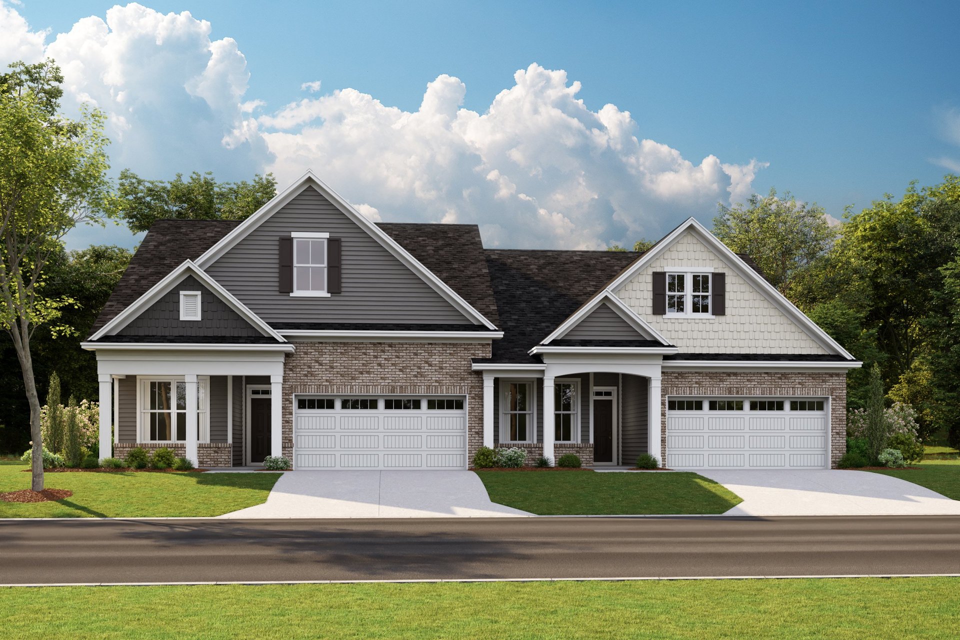 front exterior of home with brick detail and covered front porch
