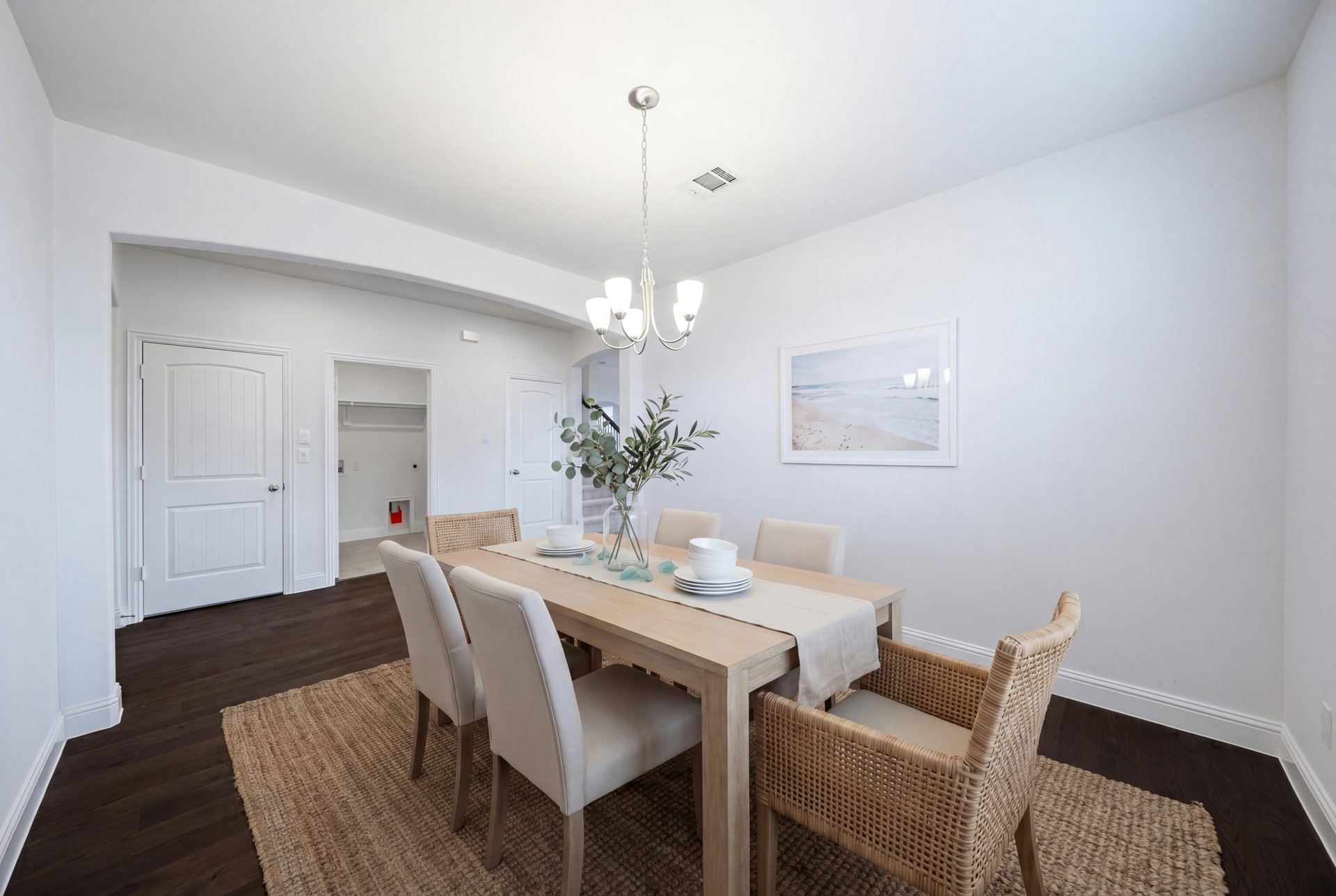 spacious dining room with hardwood flooring