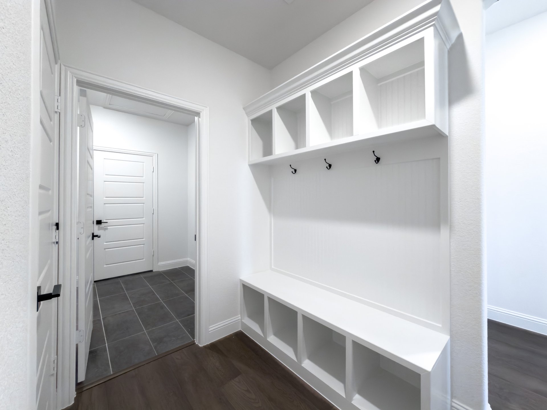 mudroom with hooks and bench