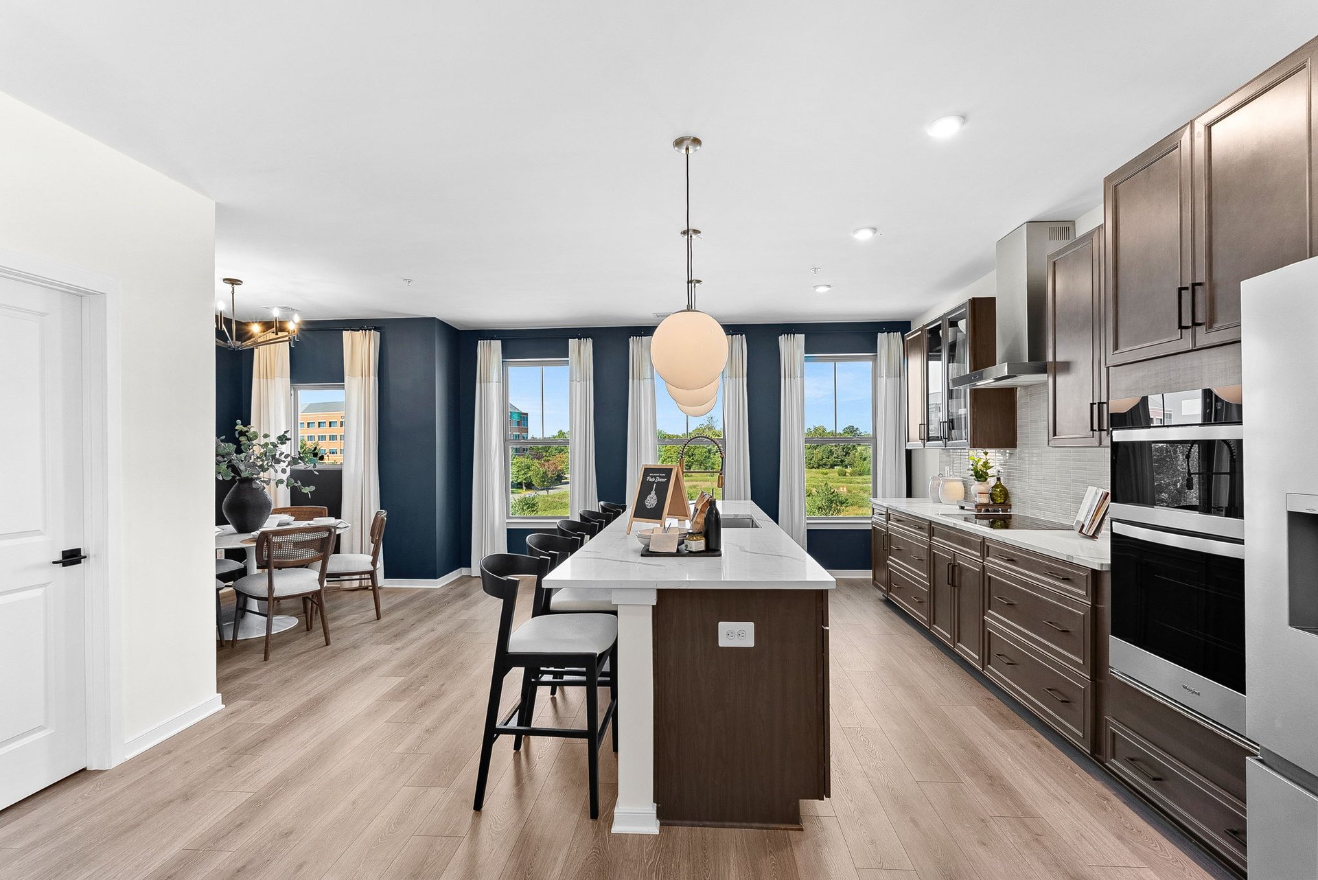kitchen with access to dining area