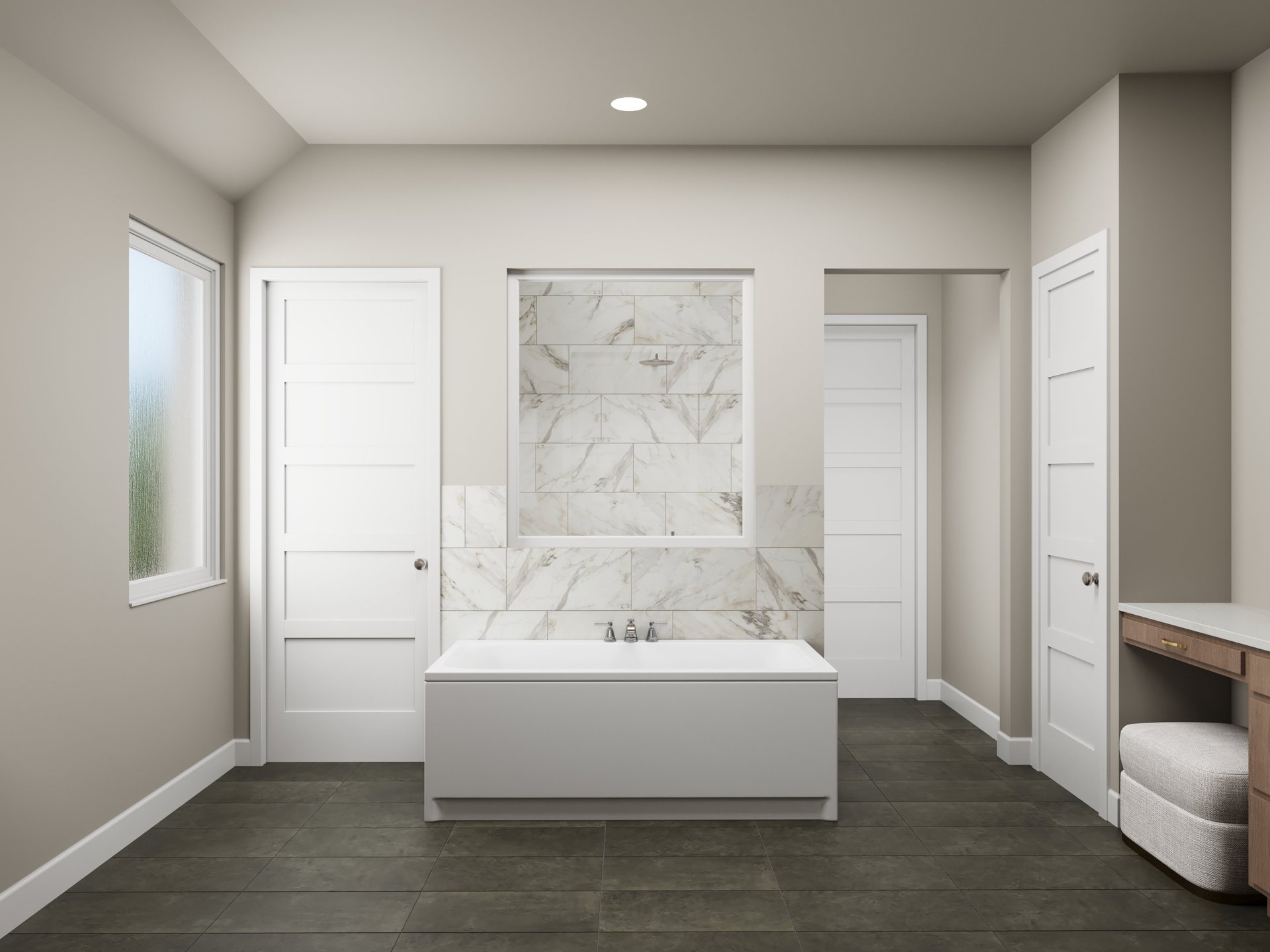 rendering of primary bathroom with soaking tub