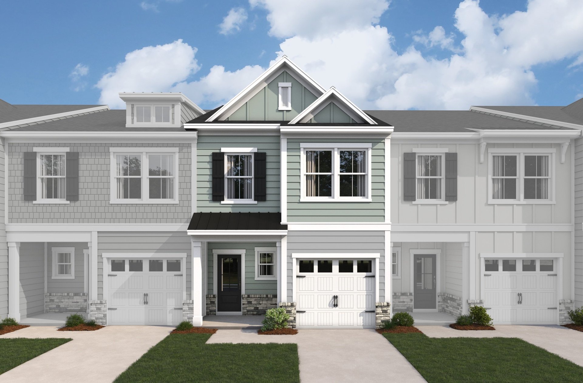 two-story townhome exterior