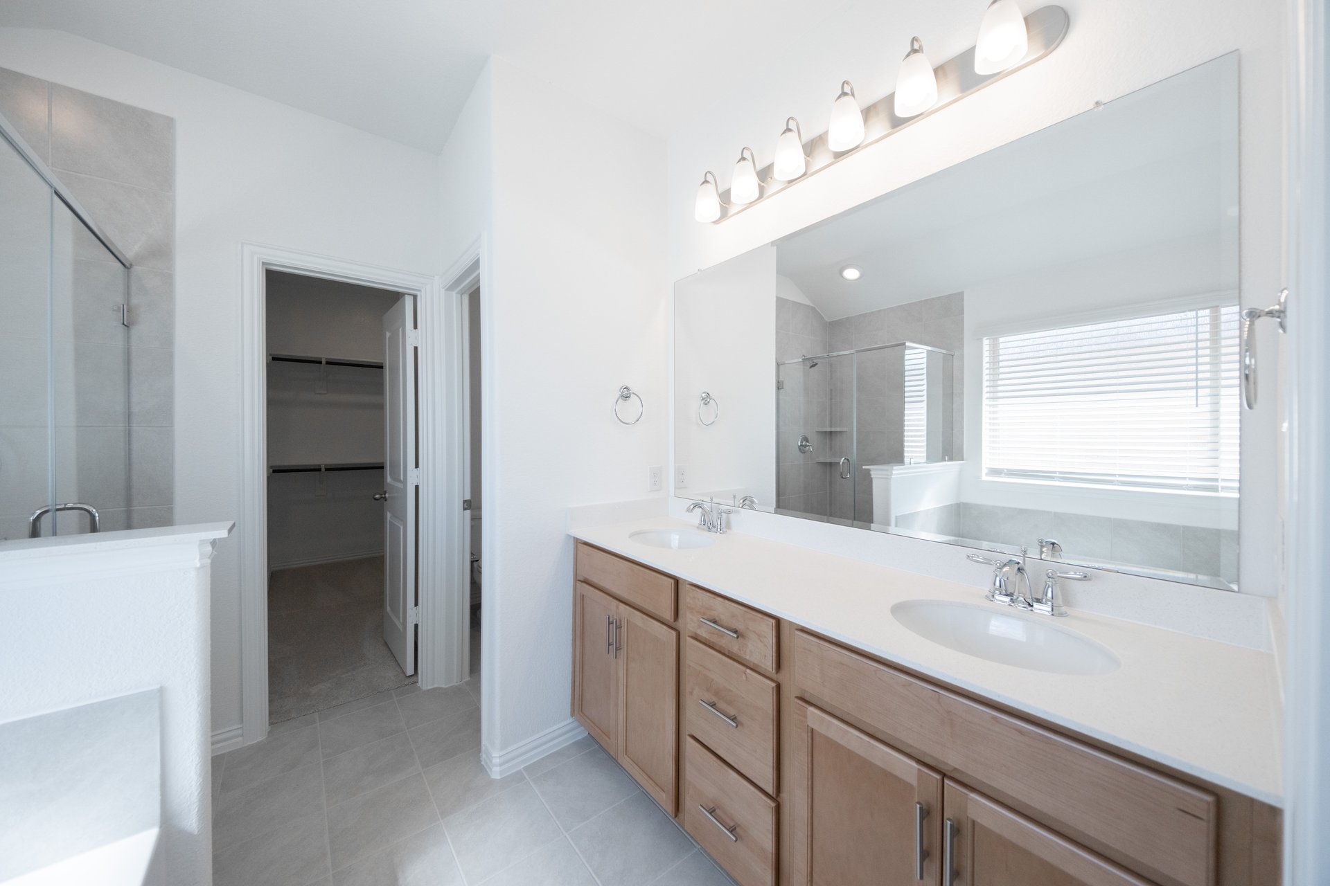 primary bathroom with double sinks